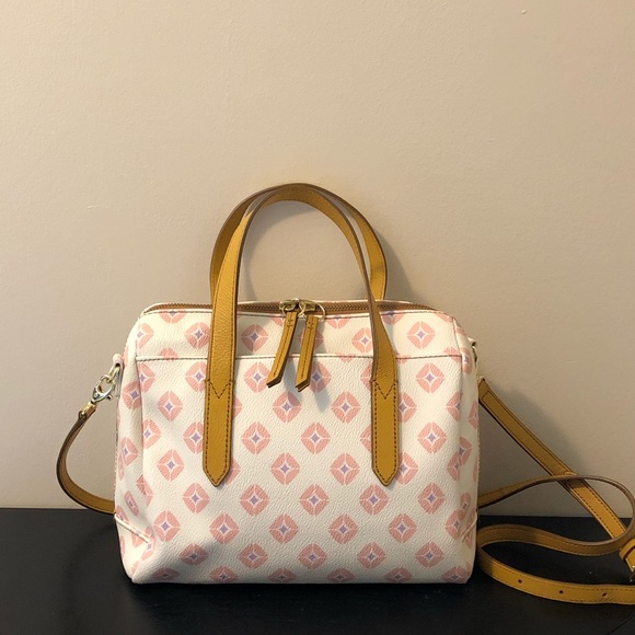 Fossil Sydney Signature Satchel,canvas/or PU - Picture 2 of 8
